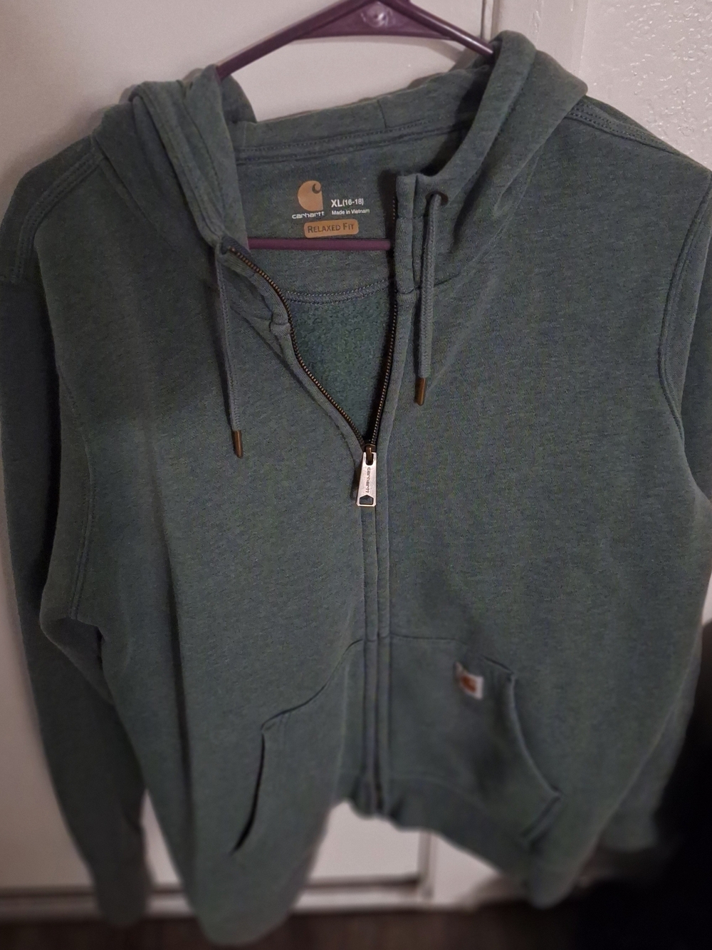 Carhartt  Women's Relaxed Fit Green Zip Hoodie